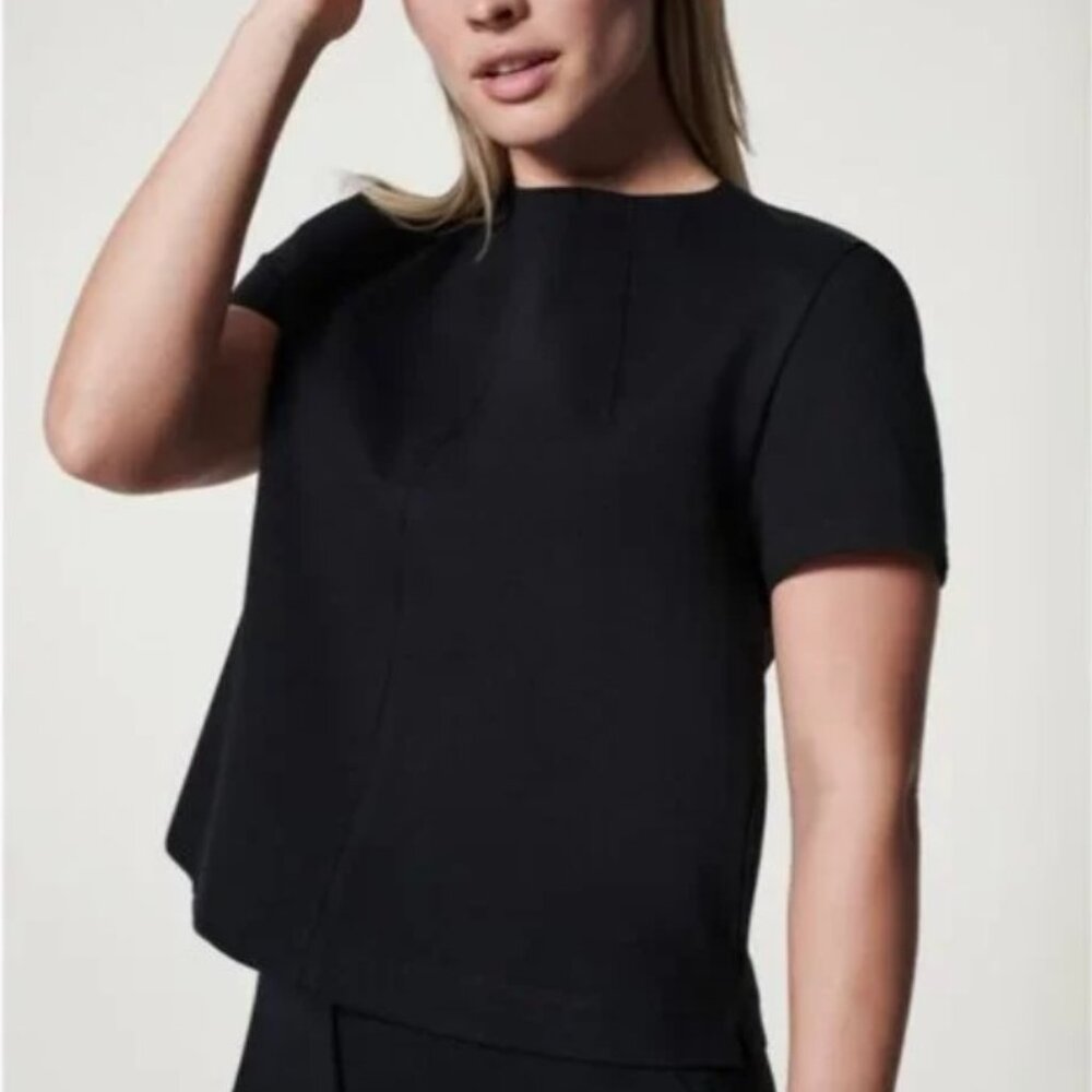 Spanx Perfect Short Sleeve Funnel Neck Top Size Small - NWT